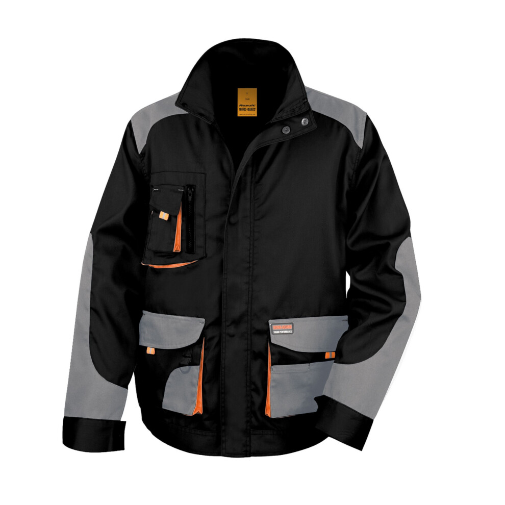 (3XL, Black/Grey/Orange) WORK-GUARD by Result Unisex Adult Lite Jacket