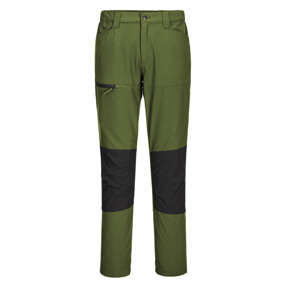 (32R, Olive Green) Portwest Mens WX2 Slim Work Trousers