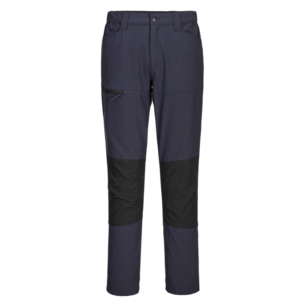 (28R, Deep Navy/Black) Portwest Mens WX2 Slim Work Trousers