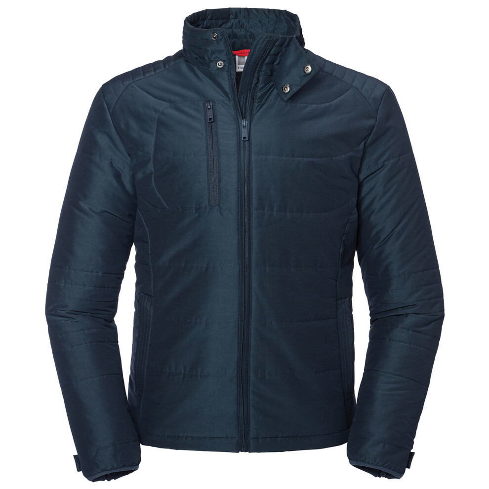 (S, French Navy) Russell Mens Cross Padded Jacket