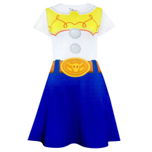 (9-10 Years, White/Blue) Toy Story Girls Jessie Costume Dress