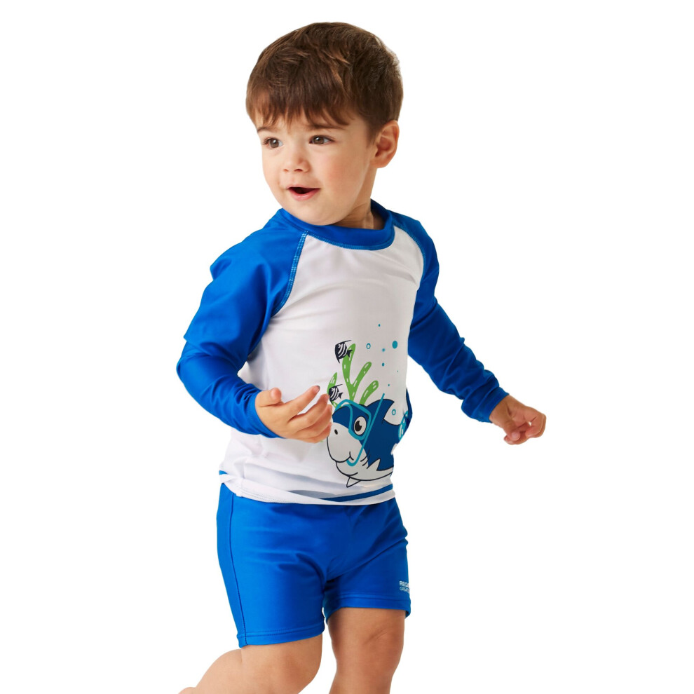 (10 Years, Hawaiian Blue) Regatta Childrens/Kids Bubbles The Shark Rash Suit