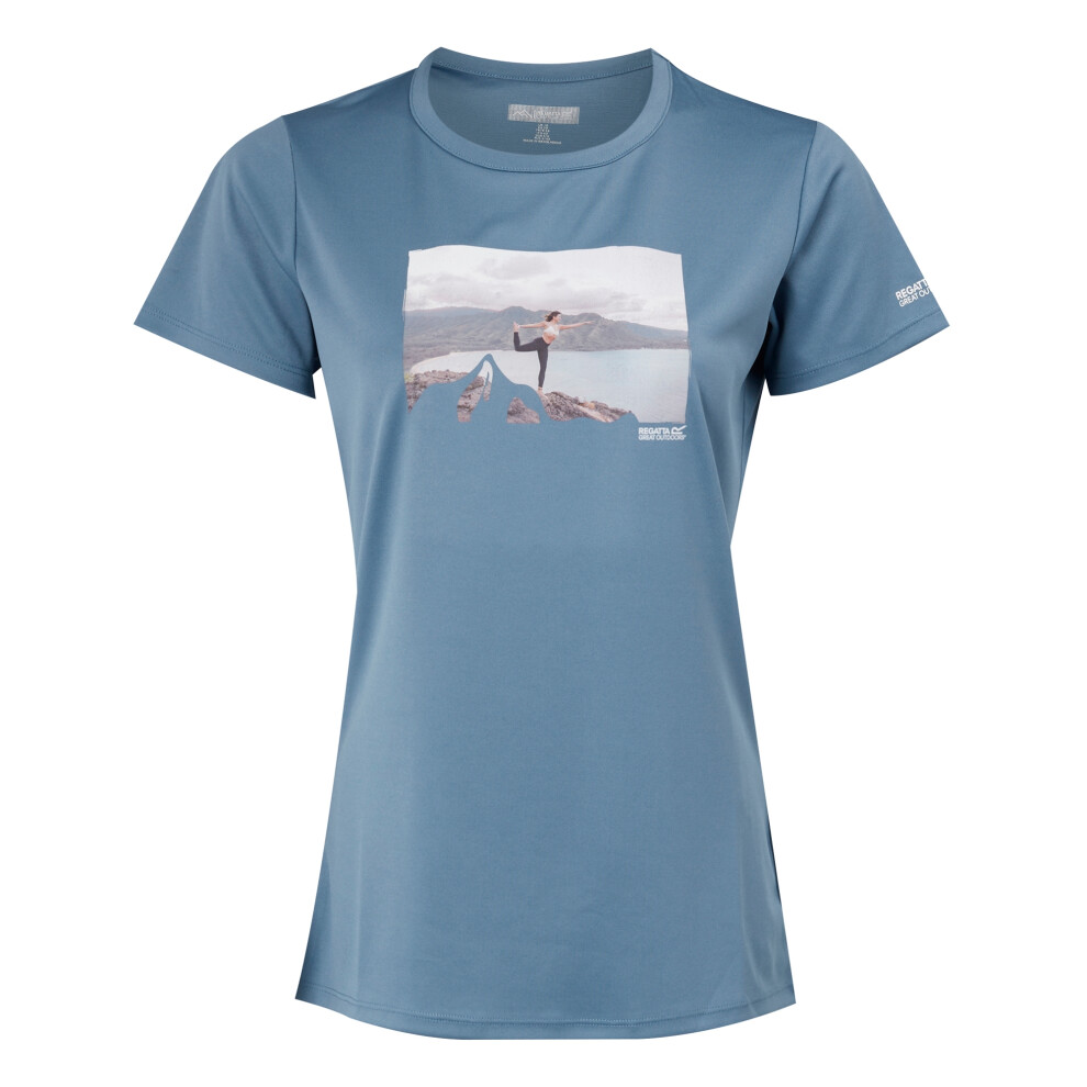 (24 UK, Coronet Blue) Regatta Womens/Ladies Fingal VIII Yoga Pose T-Shirt