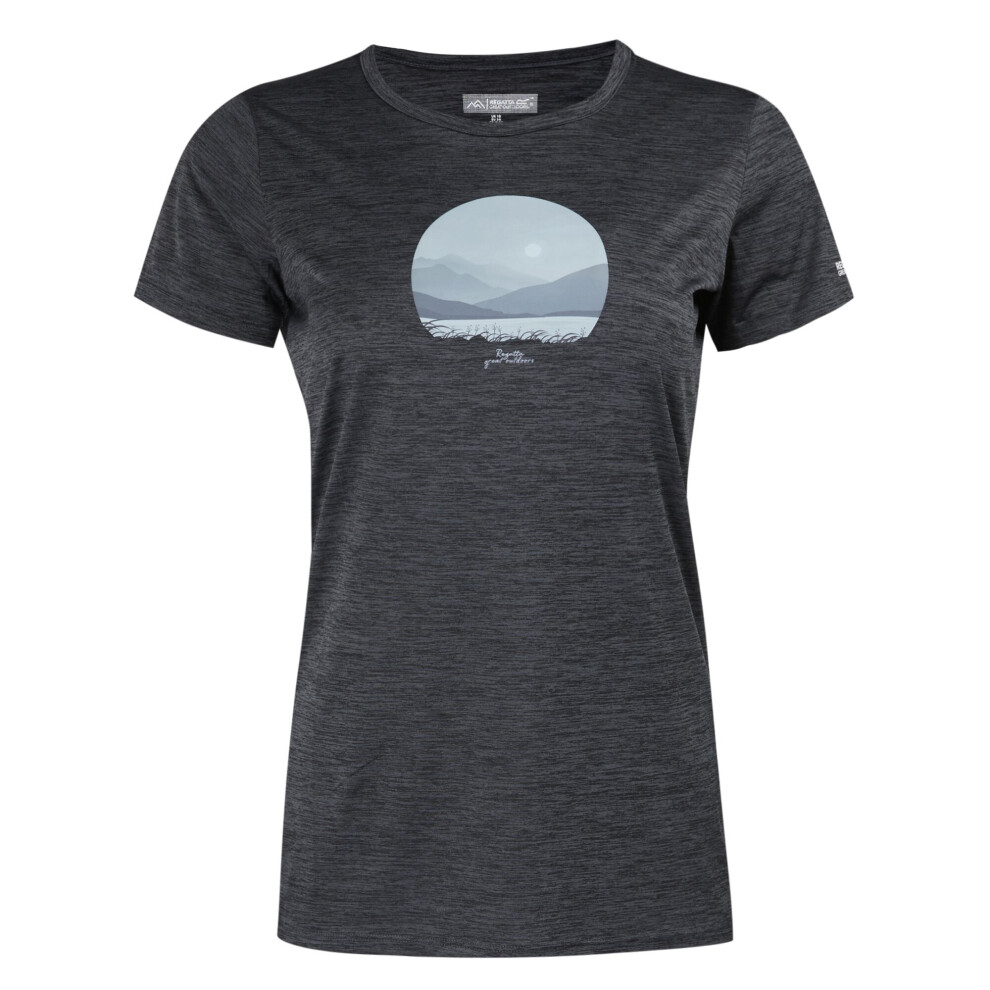 (8 UK, Seal Grey) Regatta Womens/Ladies Fingal VIII Scenery Marl T-Shirt