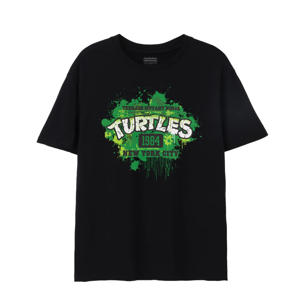 (S, Black) Teenage Mutant Ninja Turtles Mens 1984 New York City T-Shirt