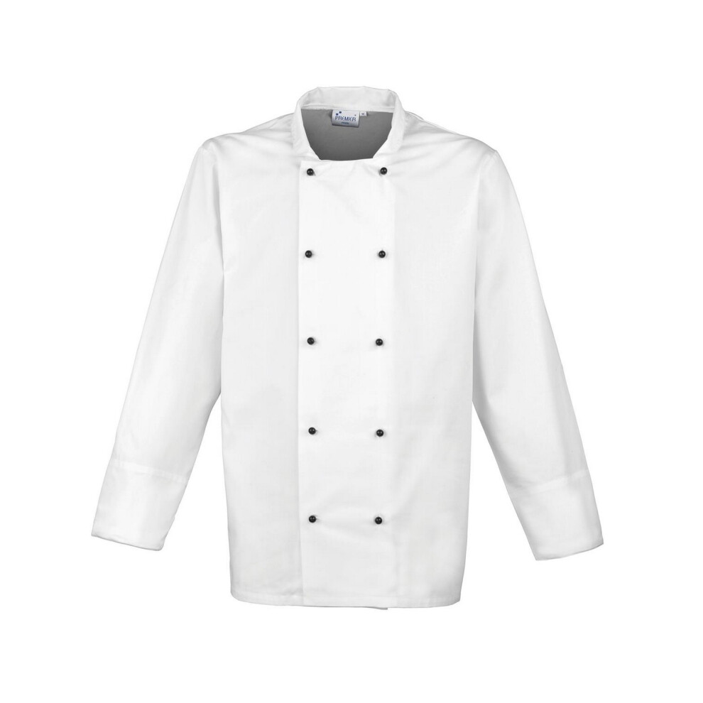 (M, White) Premier Unisex Adult Cuisine Chef Jacket