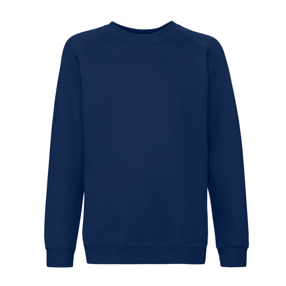 (14-15 Years, Navy) Fruit of the Loom Childrens/Kids Premium Raglan Sweatshirt