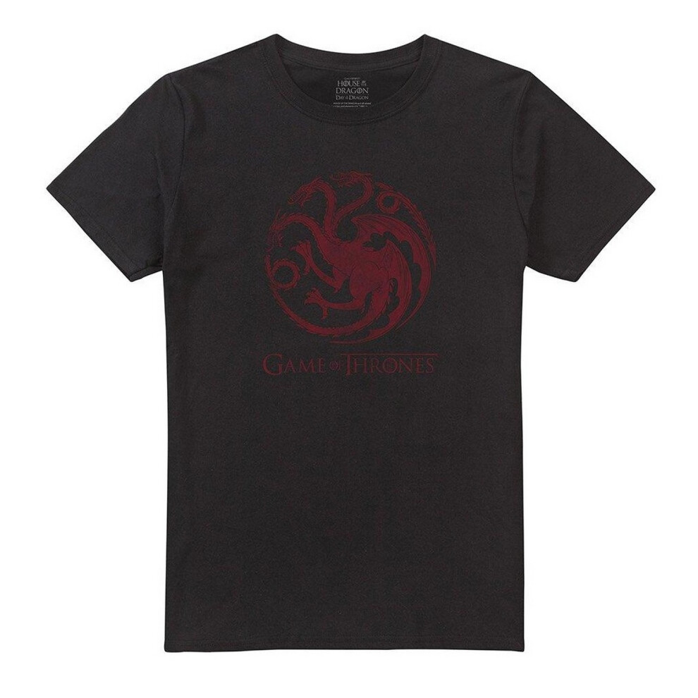 (S, Black) Game Of Thrones Mens Targaryen T-Shirt