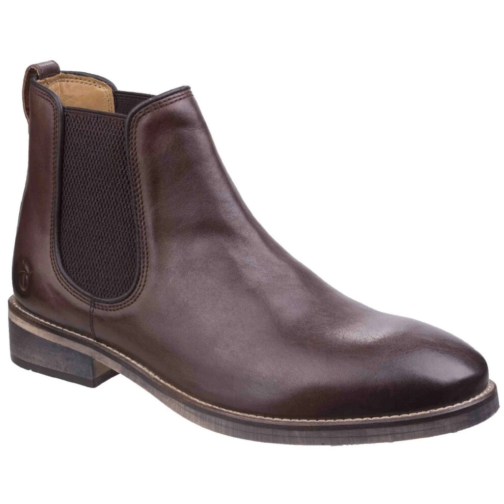 (8 UK, Dark Brown) Cotswold Mens Corsham Leather Chelsea Boots