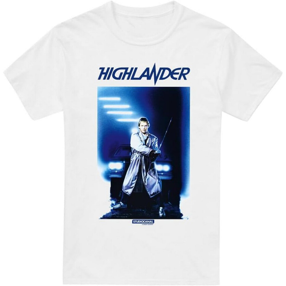 (M, White) Highlander Mens Car T-Shirt