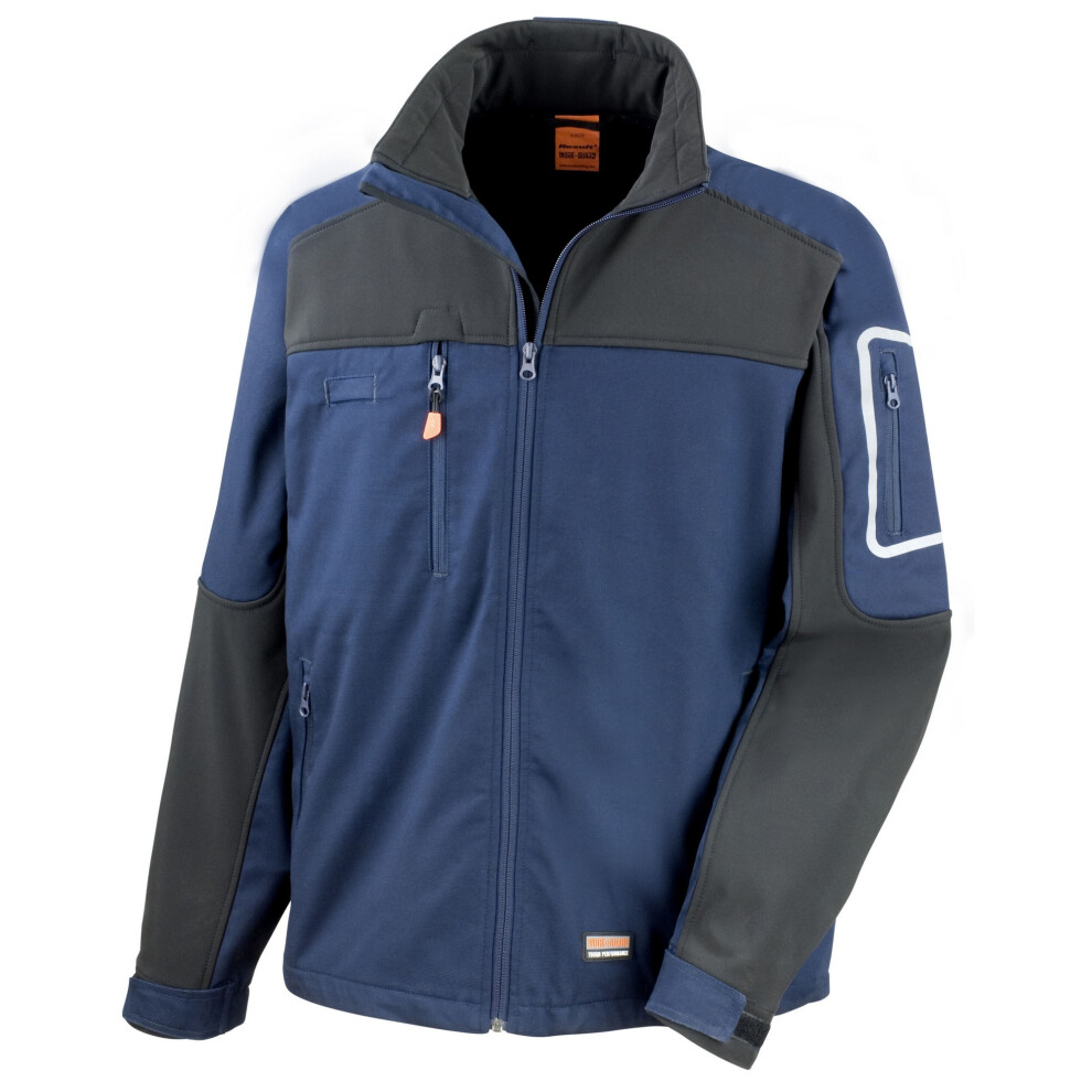 (M, Navy) WORK-GUARD by Result Mens Sabre Soft Shell Jacket