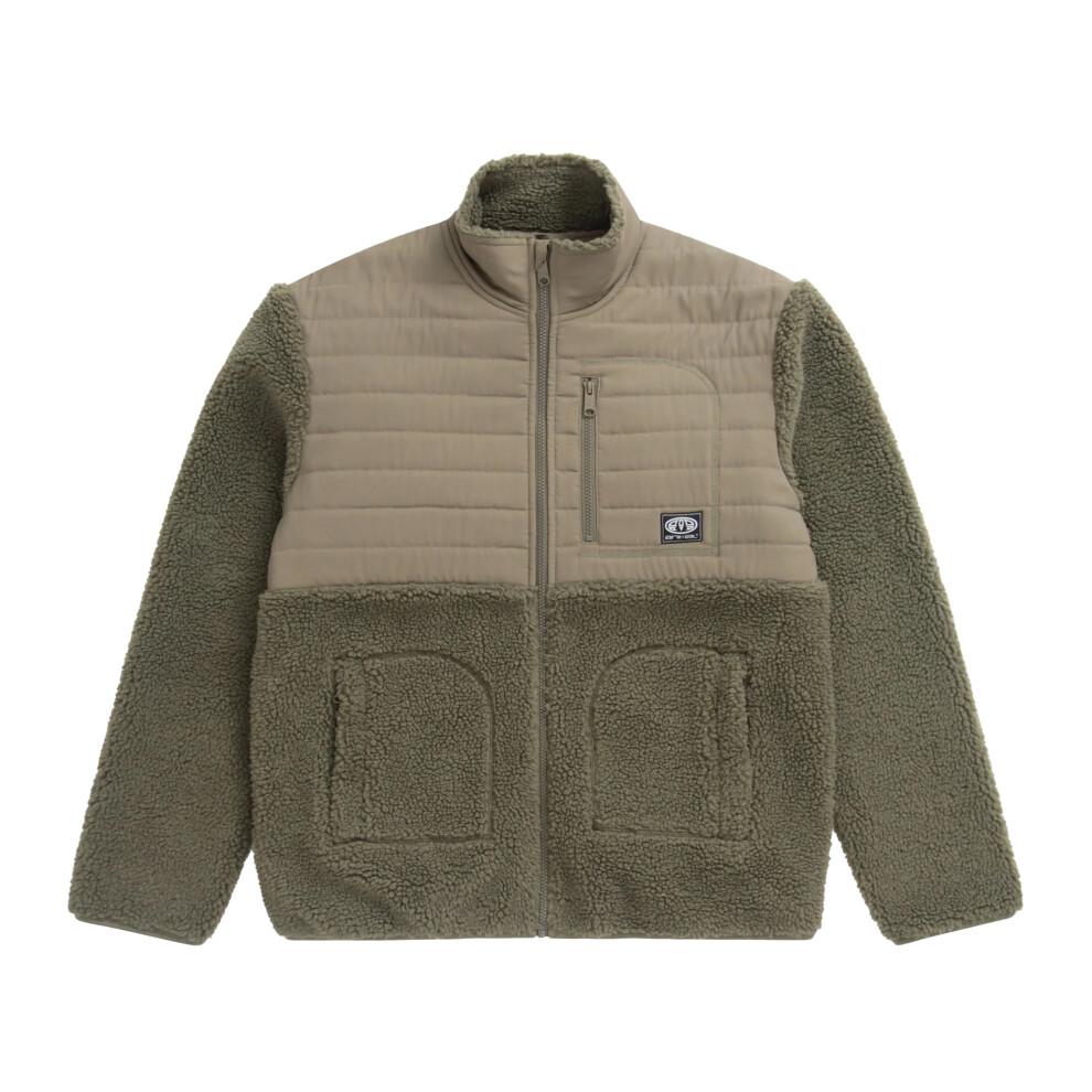 (XXL, Khaki Green) Animal Mens Hennie Borg Recycled Fleece Jacket