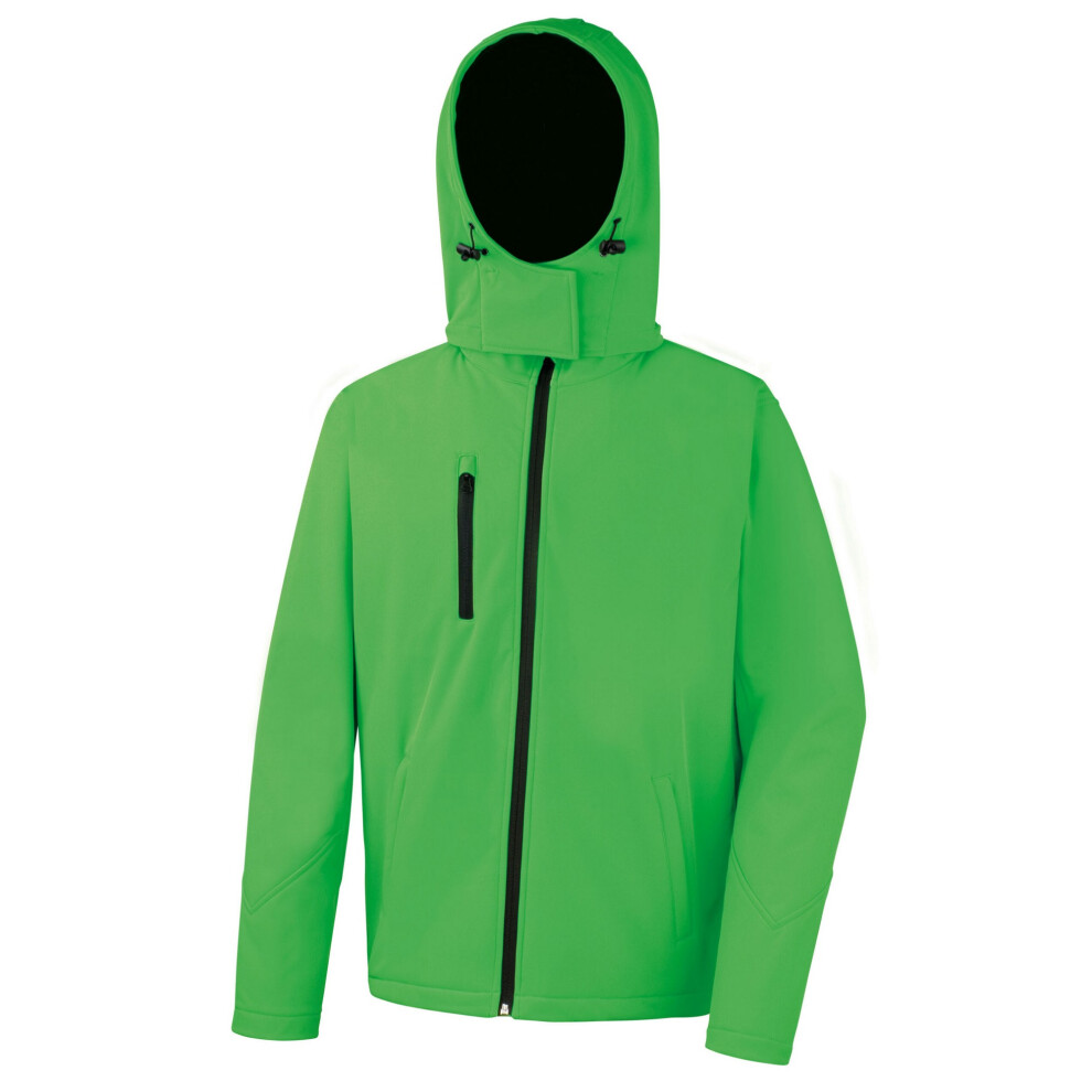 (M, Vivid Green/Black) Result Core Mens Hooded Soft Shell Jacket