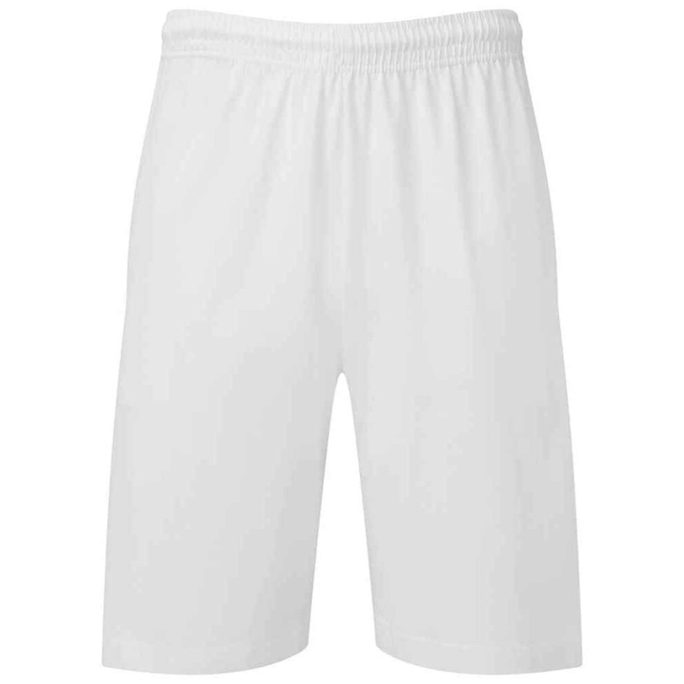 (S, White) Fruit of the Loom Mens Iconic Jersey Shorts