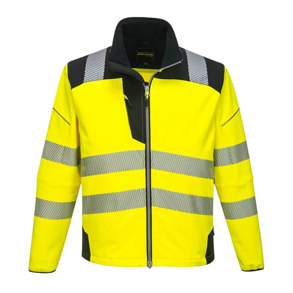 (XL, Yellow/Black) Portwest Unisex Adult PW3 Hi-Vis Soft Shell Jacket