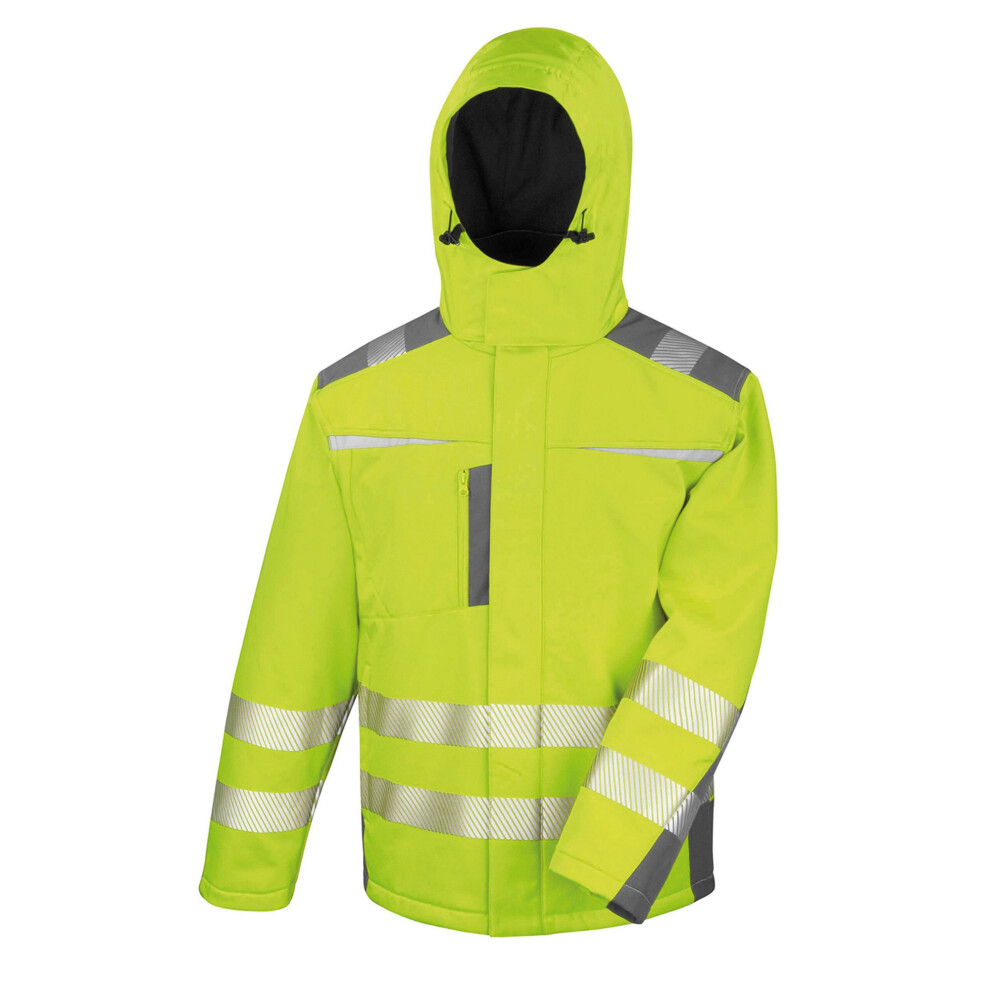 (L, Fluorescent Yellow) Result Unisex Adult Safe-Guard Dynamic Soft Shell Jacket