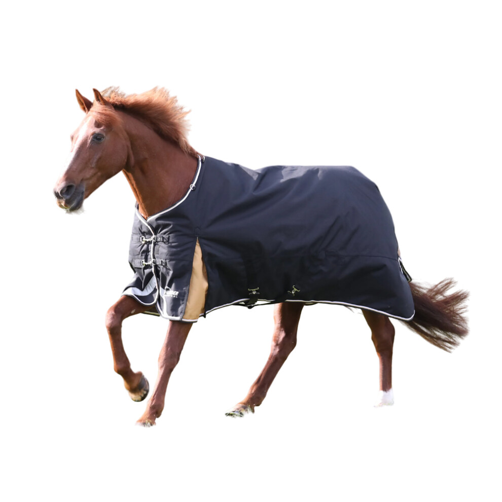 (5' 6", Black) Highlander Plus 200g Standard Neck Horse Turnout Rug