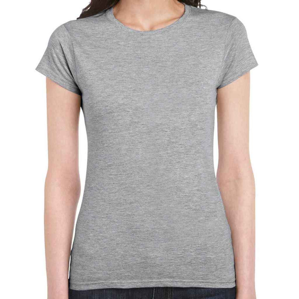 (M, Sports Grey) Gildan Womens/Ladies Softstyle Ringspun Cotton Fitted T-Shirt