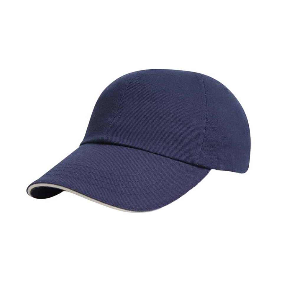 (One Size, Navy/White) Result Headwear Childrens/Kids Heavy Brushed Cotton Low Profile Baseball Cap