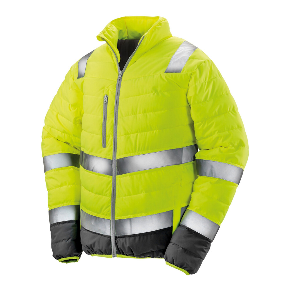 (S, Fluro Yellow) SAFE-GUARD by Result Mens Safety Jacket