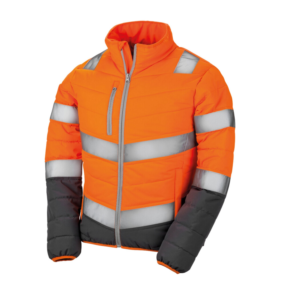 (L, Fluorescent Orange) SAFE-GUARD by Result Womens/Ladies Safety Padded Jacket