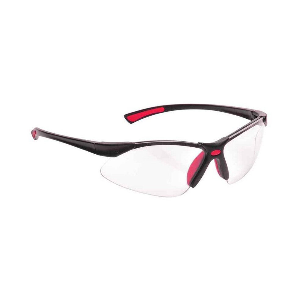 (One Size, Red) Portwest Bold Pro Safety Glasses