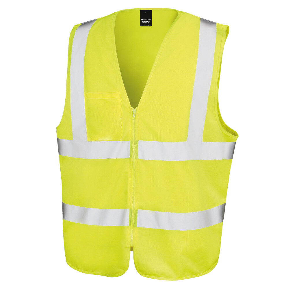 (XXL-3XL, Yellow) SAFE-GUARD by Result Unisex Adult Zip Front Hi-Vis Vest