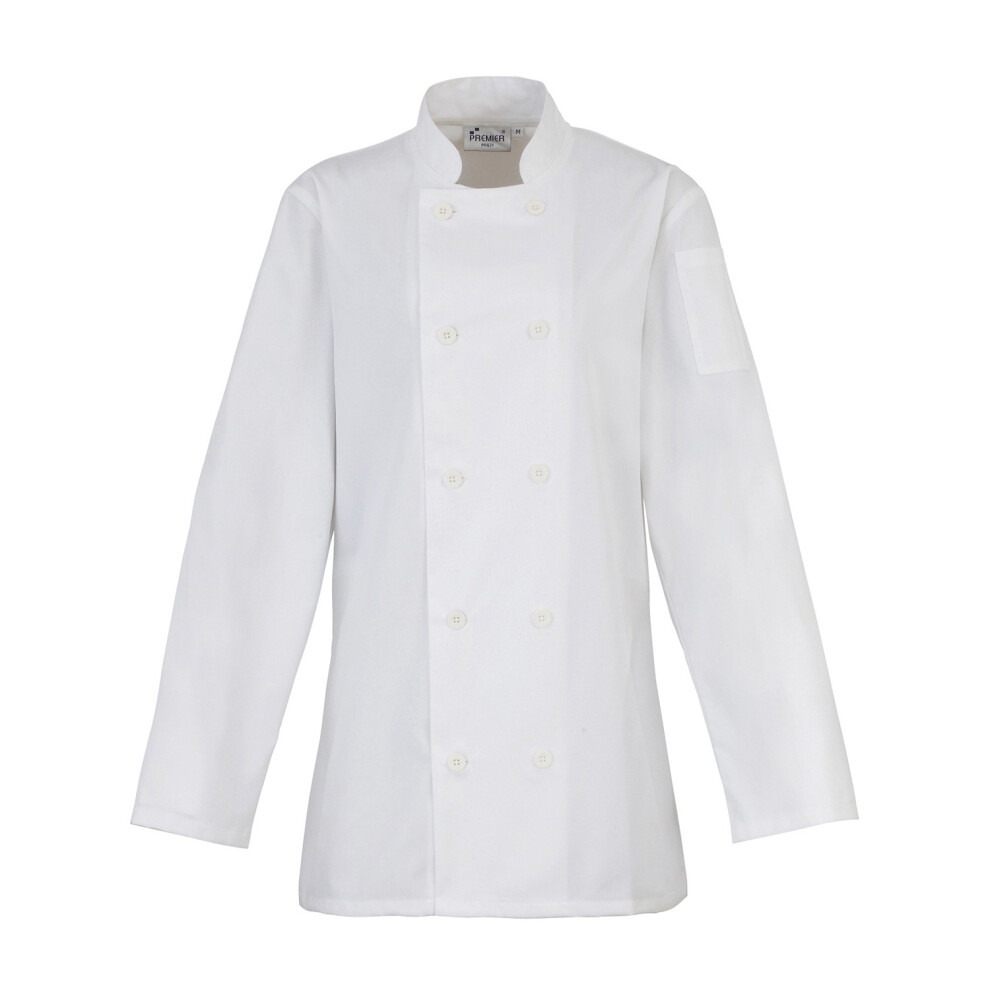 (XXL, White) Premier Womens/Ladies Long-Sleeved Chef Jacket