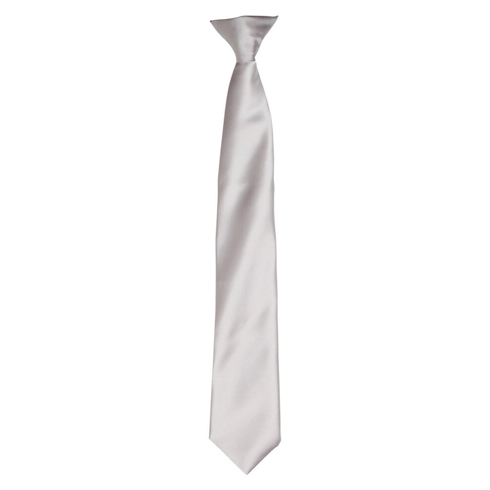 (One Size, Silver) Premier Unisex Adult Satin Tie