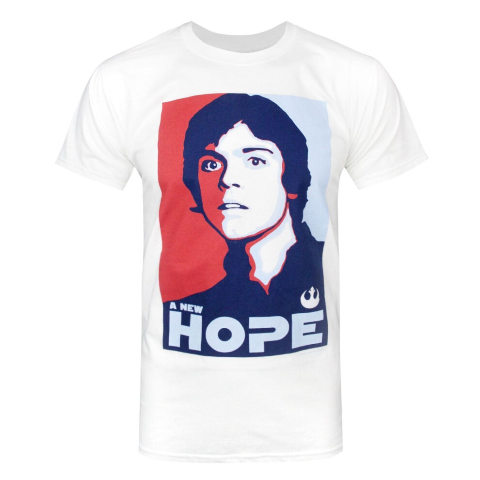 (XL, White) Star Wars: A New Hope Mens Luke Skywalker T-Shirt