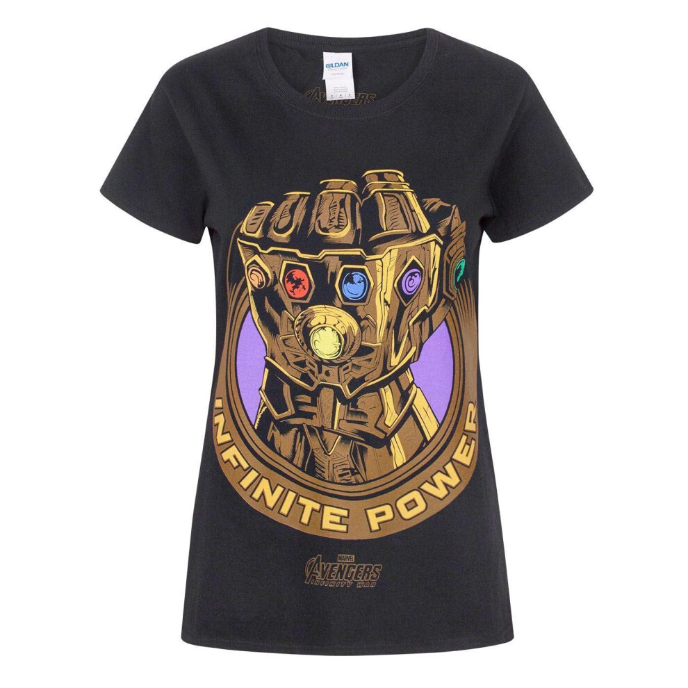 (S, Black) Marvel Womens/Ladies Avengers Infinity War Thanos Infinity Gauntlet T-Shirt