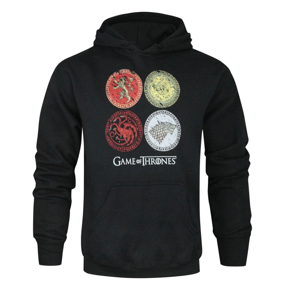 (S, Black) Game Of Thrones Adults Unisex House Crests Hoodie