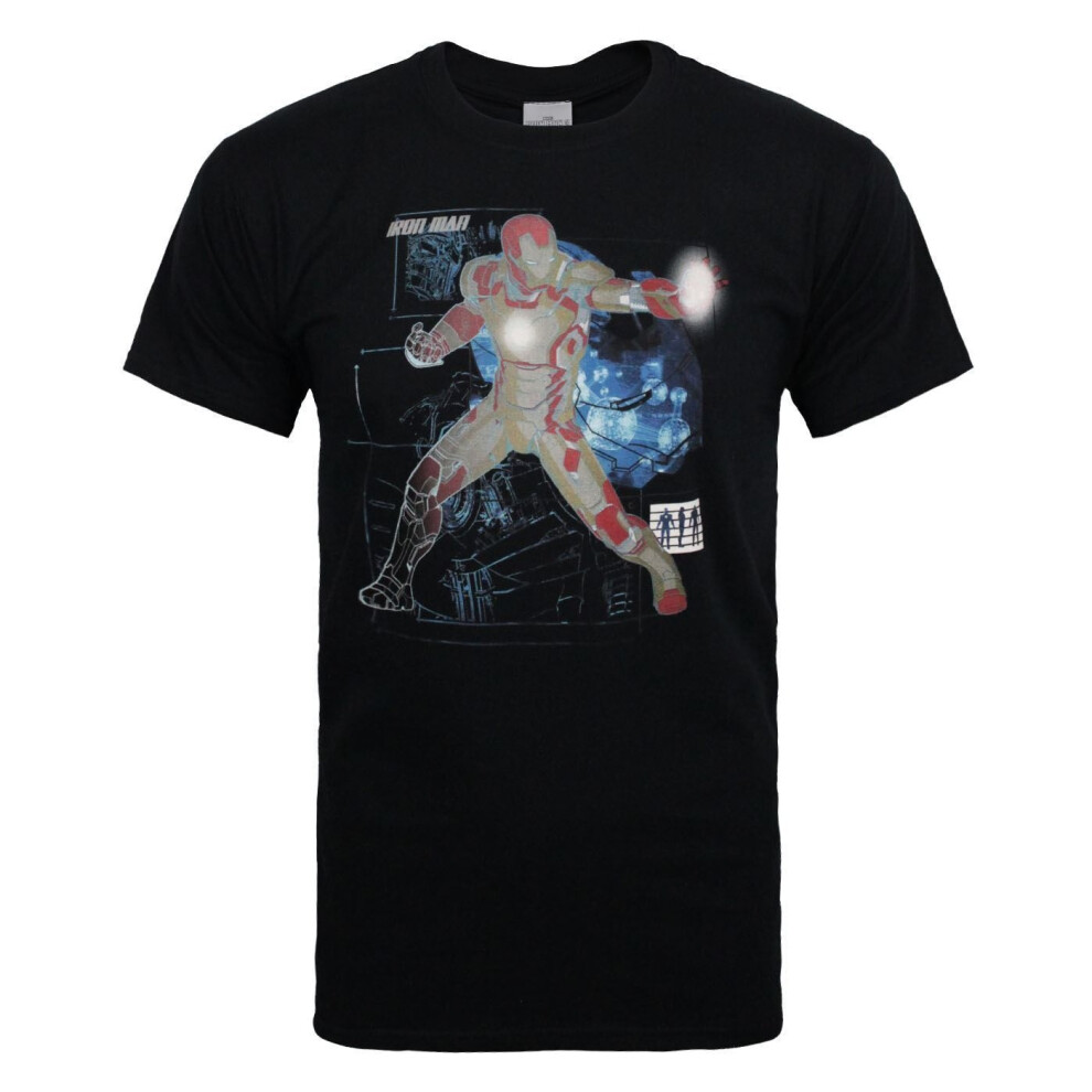 (XL, Black) Iron Man Mens Mk 42 T-Shirt