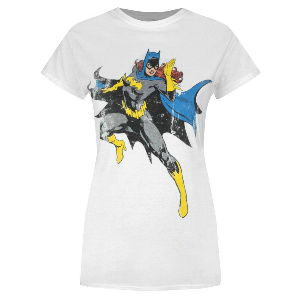 (XXL, White) DC Comics Womens/Ladies Batgirl Distressed T-Shirt