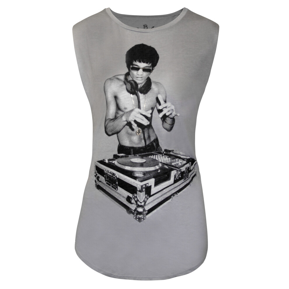 (L, Grey) Avengers Womens/Ladies Bruce Lee Gung Fu Scratch Tank Top