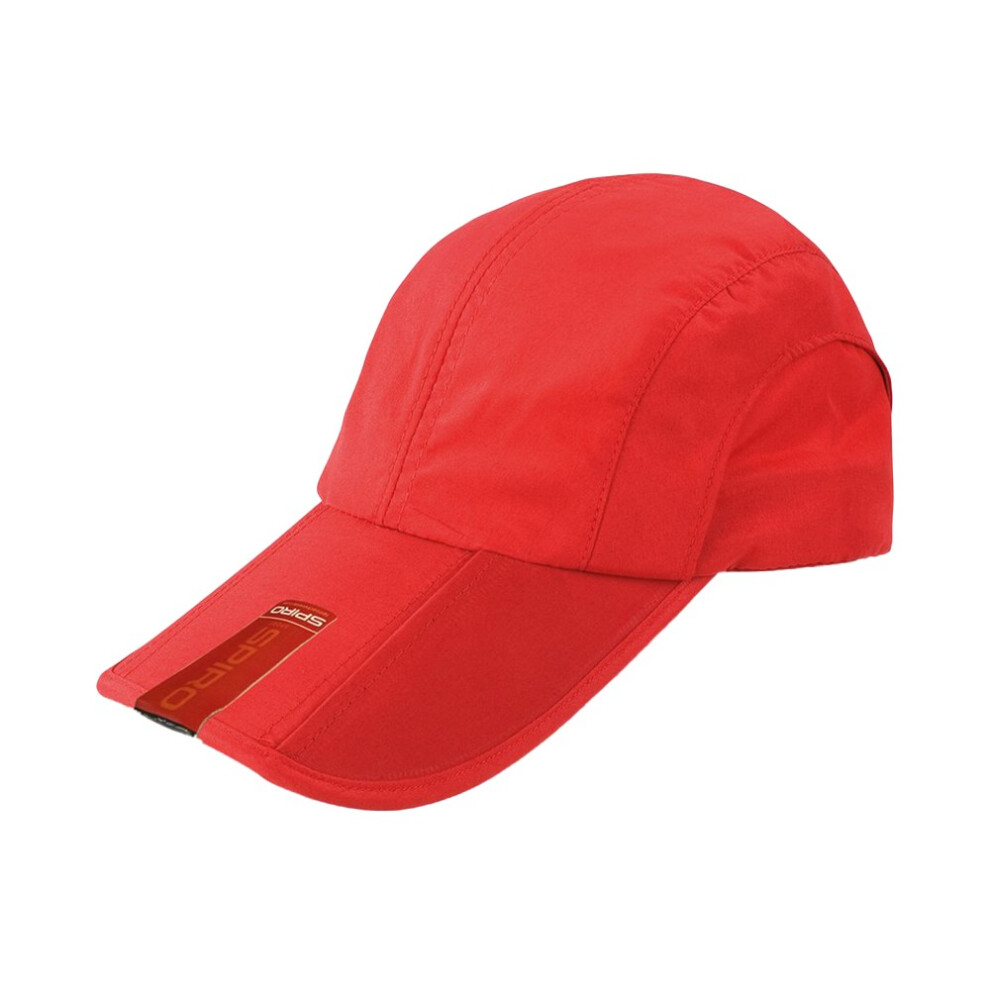 (One Size, Red) Result Headwear Folding Peak Baseball Cap