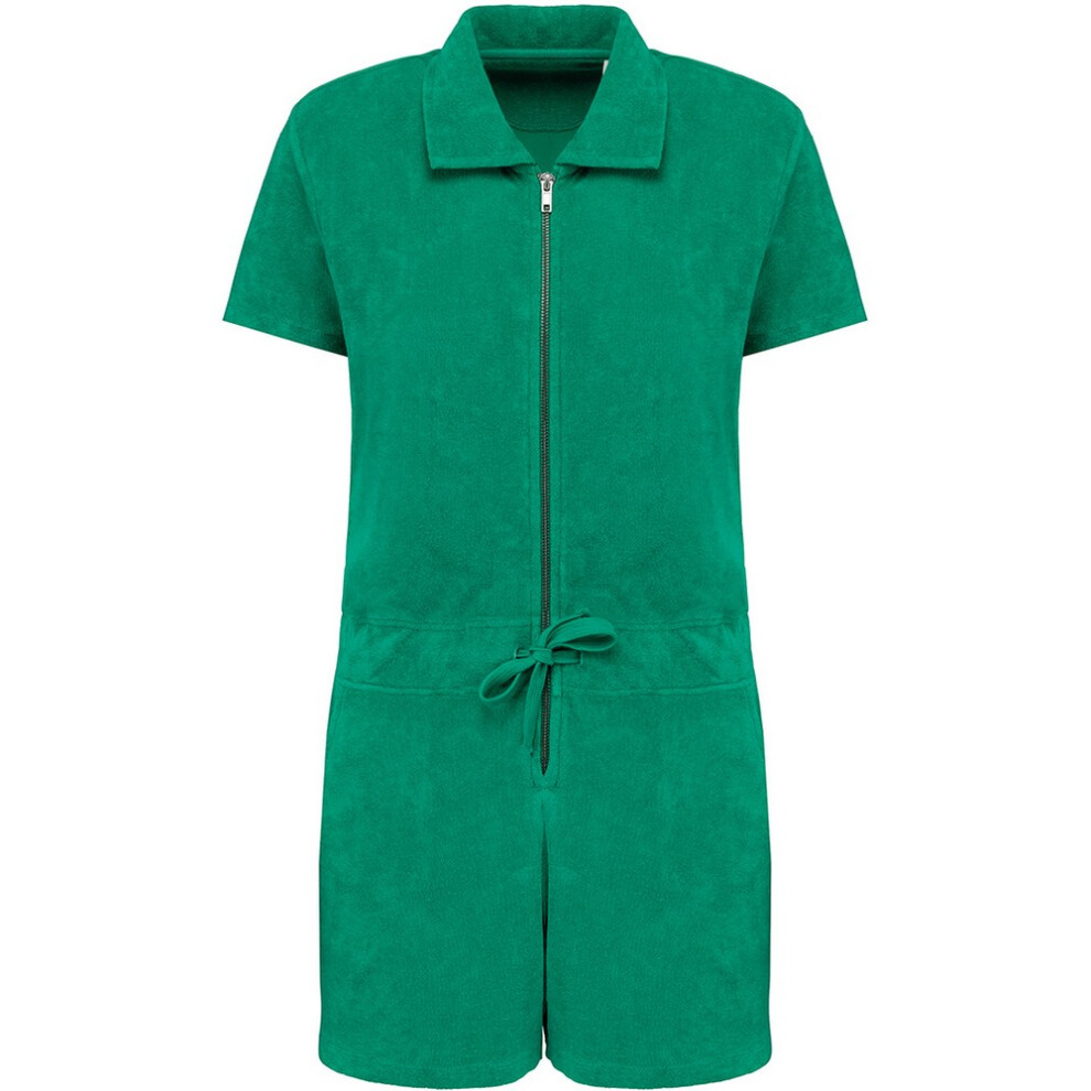 (16 UK, Green) Native Spirit Womens/Ladies Terry Towel Short Playsuit-image-OPC-PF68CPN-NEW