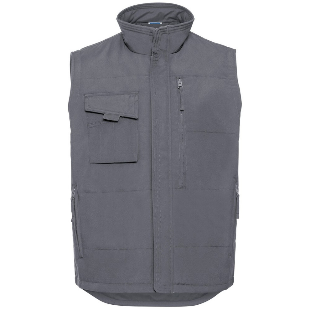 (XXL, Convoy Grey) Russell Mens Heavy Duty Gilet