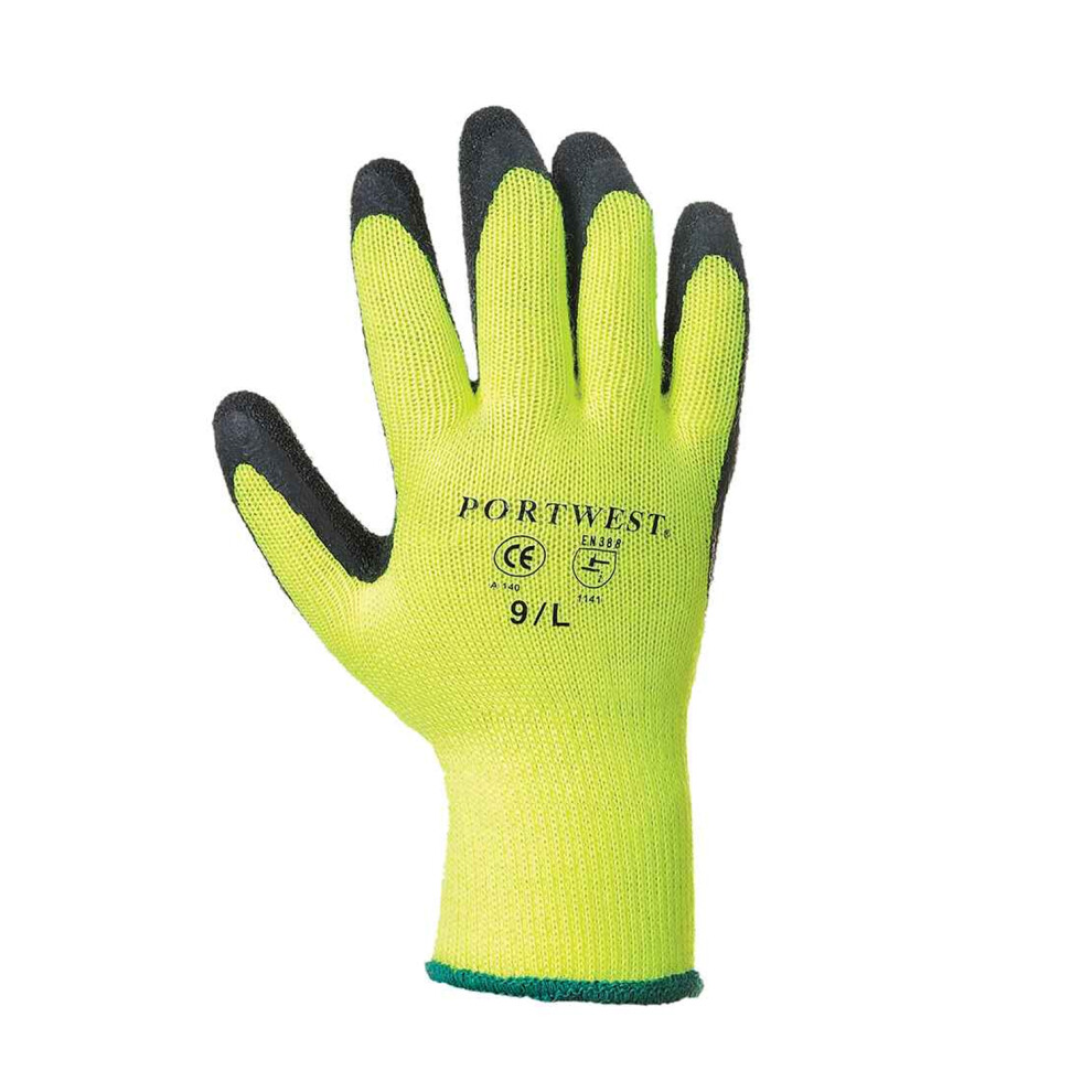 (XL, Yellow) Portwest Unisex Adult Thermal Grip Gloves