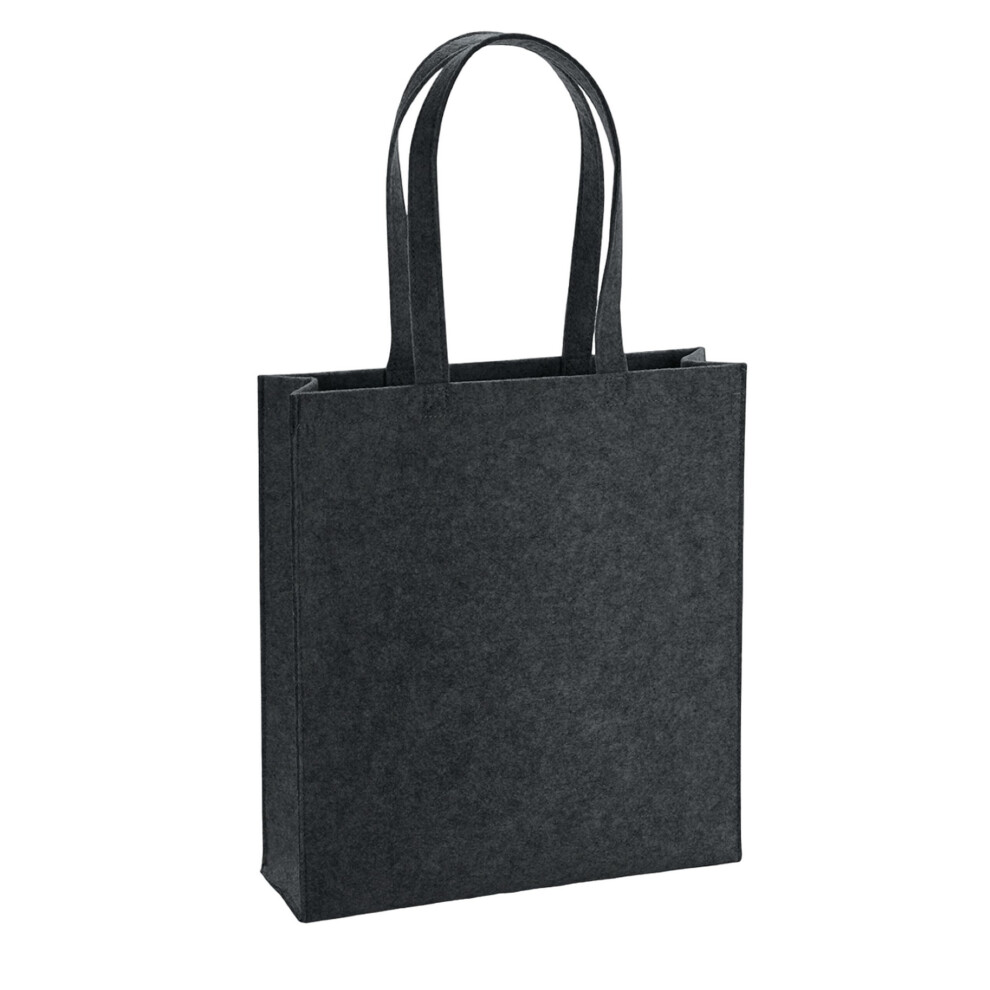 (One Size, Charcoal Melange) Bagbase Felt Tote Bag