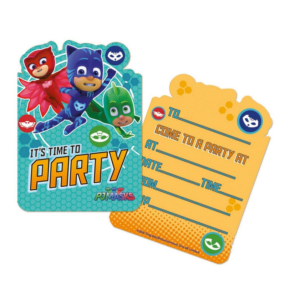 PJ Masks It's Time To Party Invitations (Pack of 6)