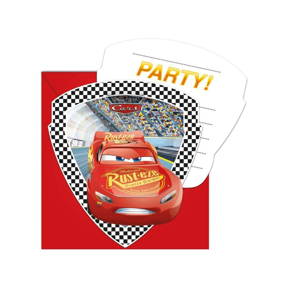 Cars 3 Die Cut Lightning McQueen Party Invitations