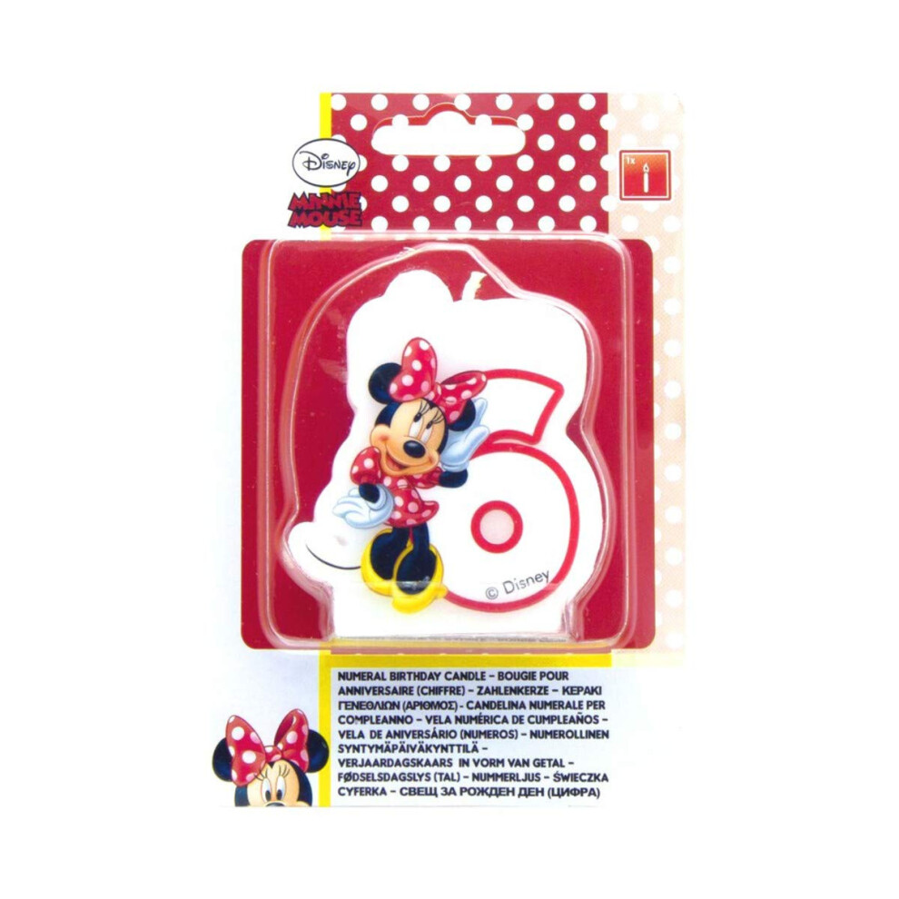 Cafe Minnie Mouse 6th Birthday Candle