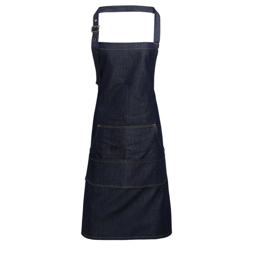 Premier Unisex Indigo (One Denim) Adult Twill Full Apron 86Cm