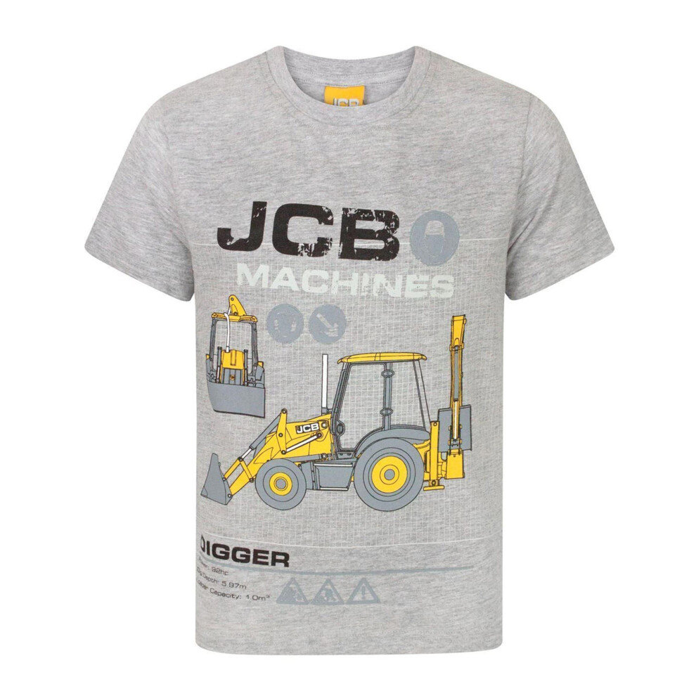 (13-14 Years, Grey Marl) JCB Childrens/Kids Digger T-Shirt