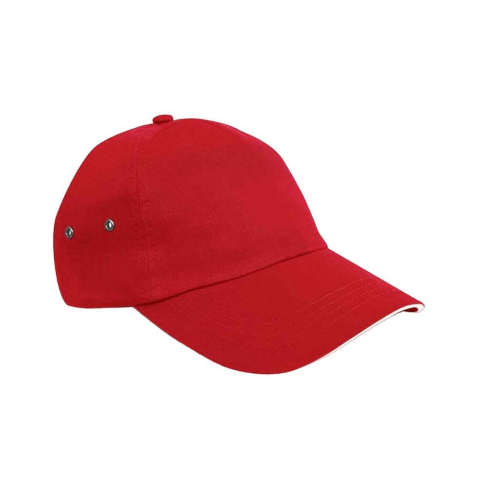 (One Size, Red) Result Headwear Unisex Adult 5 Panel Cotton Cap