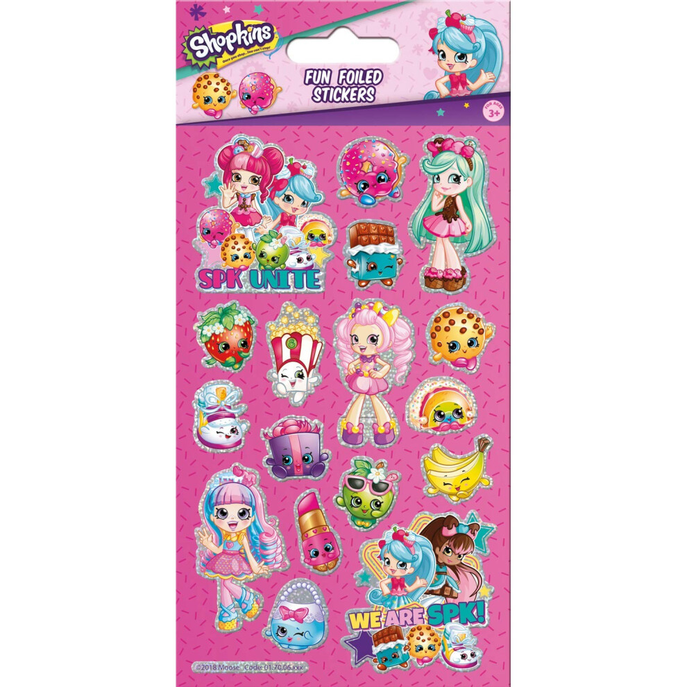 Shopkins Foil Cartoon Character Stickers