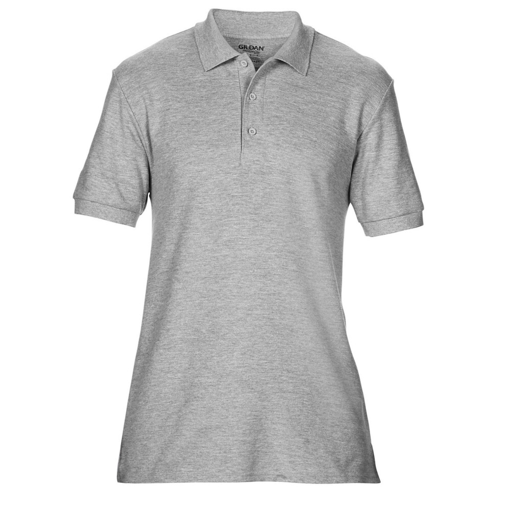 (3XL, Sports Grey) Gildan Mens Hammer Plain Double Piqué Polo Shirt