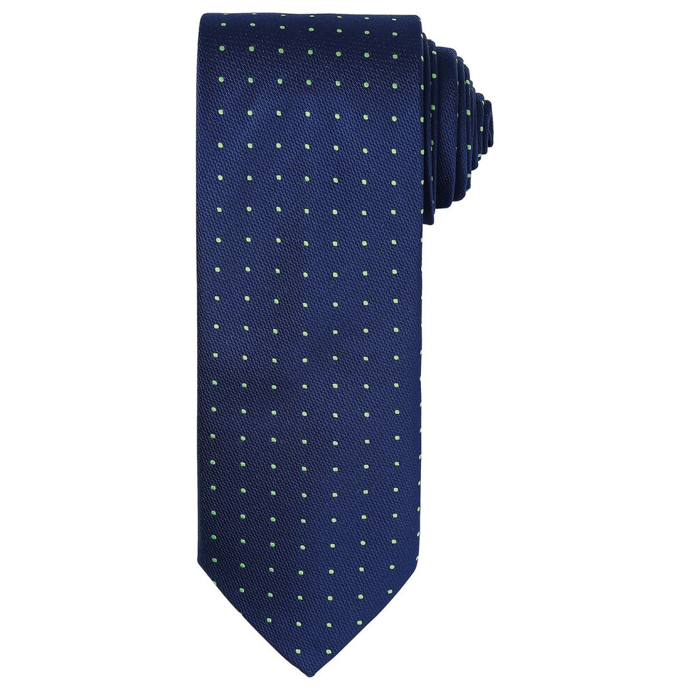 (One Size, Navy/Lime) Premier Unisex Adult Micro-Dot Tie