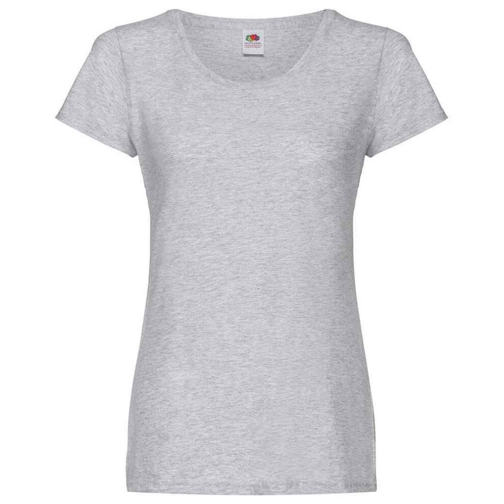(14 UK, Heather Grey) Fruit of the Loom Womens/Ladies Original Heather Lady Fit T-Shirt